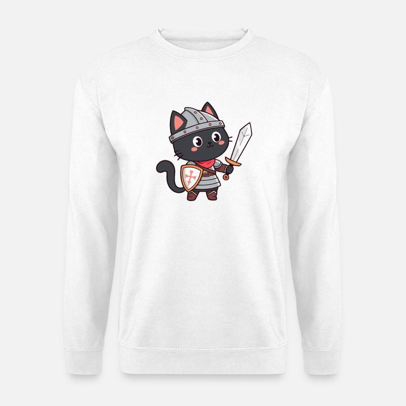 Ritterkatze - Unisex Pullover - Weiß