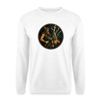 Thor mit Hammer - Unisex Pullover - Weiß - Vorne