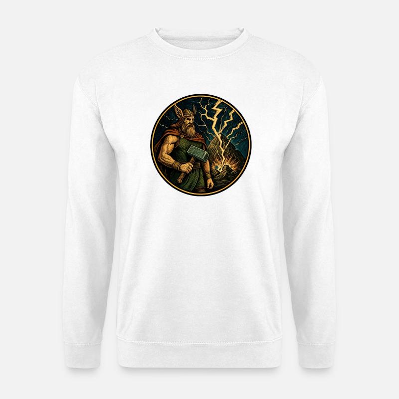 Thor mit Hammer - Unisex Pullover - Weiß