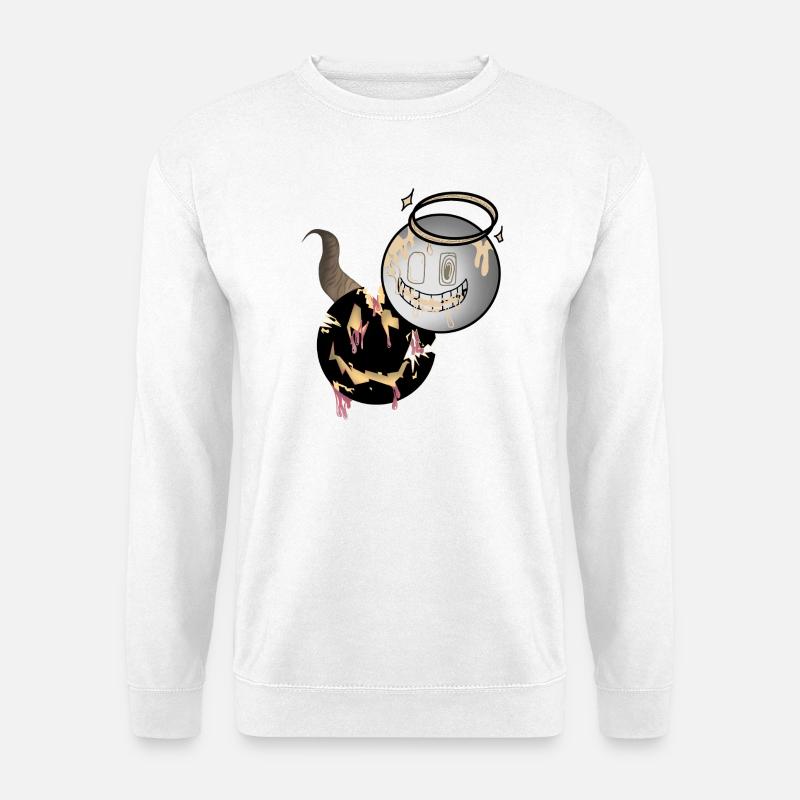 Melting Faces Angel and Devil Design - Unisex Sweatshirt - white