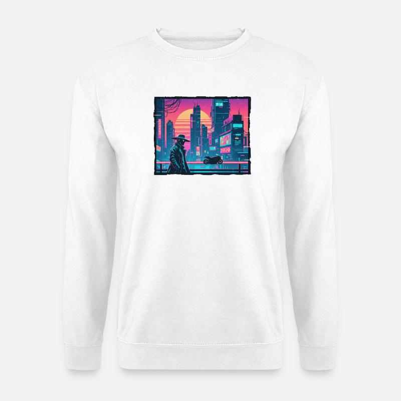 Retro Wave Tokyo Cyber - Unisex Pullover - Weiß