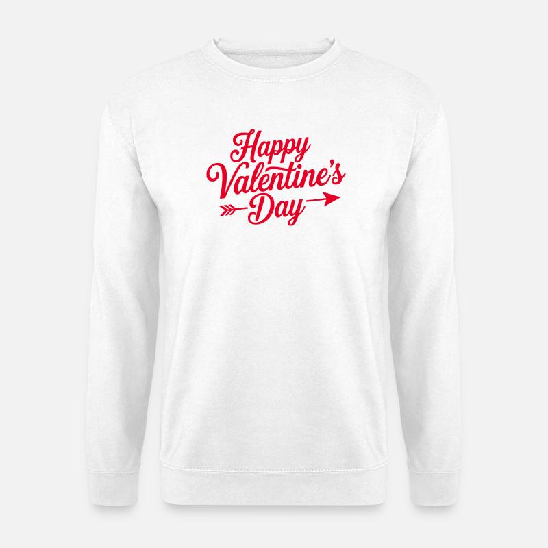 Valentine Script Herzpfeil - Unisex Pullover - Weiß