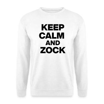 RESTE CALME ET ZOCK, C’EST PARTI ! CADEAU GAMER GAMER - Sweat-shirt Unisexe - blanc - Devant
