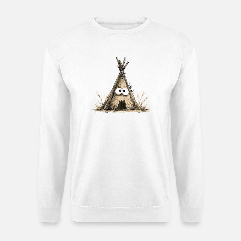Funny teepee tent with eyes - Unisex Sweatshirt - white