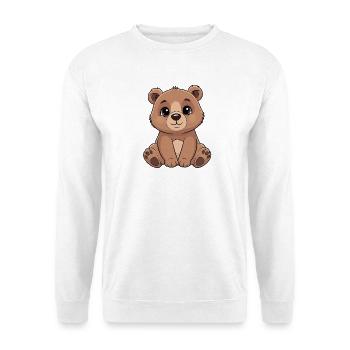 Kuschelbär Cartoon - Niedlich Braun - Unisex Pullover - Weiß - Vorne