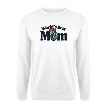 World's Best Mom Floral Emblem - Unisex Sweatshirt - white - Front
