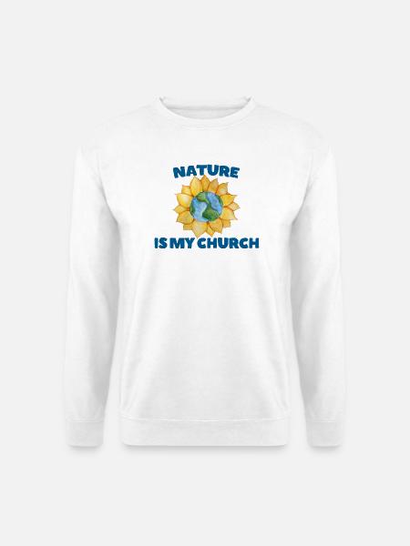 Earth Globe Sunflower Nature Church - Unisex Sweatshirt - white