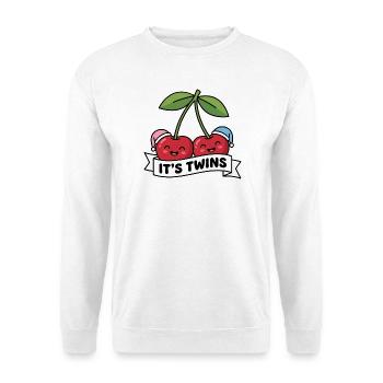 Cherries Twins Es sind Zwillinge Baby-Ankündigung - Unisex Pullover - Weiß - Vorne