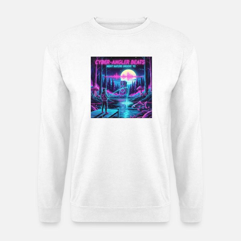 Retro Cyber Angler - Unisex Pullover - Weiß