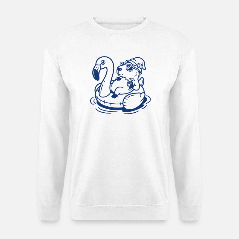 Flamingo-Float Capy - Unisex Pullover - Weiß