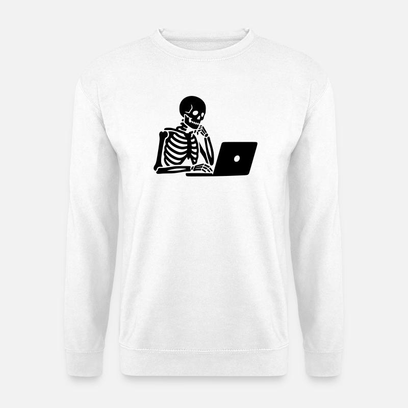 Skeleton on laptop computer - Unisex Sweatshirt - white