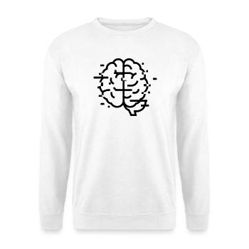 Gehirn Glitch Kopfschmerz - Unisex Pullover - Weiß - Vorne