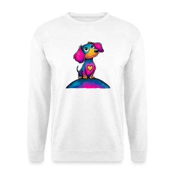 Colorful Heart Dog Pop Art - Unisex Sweatshirt - white - Front