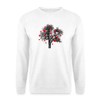 Red Hearts Tree with Hearts - Unisex Sweatshirt - white - Front