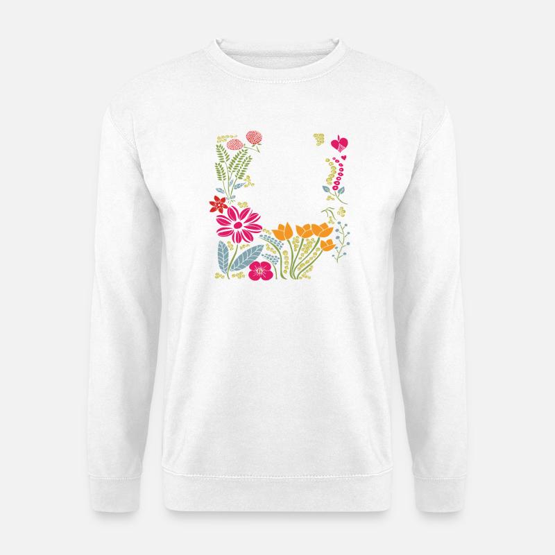 Blumenrahmen - Unisex Pullover - Weiß