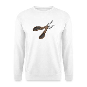 Vintage Scissor Motif Brown Handle - Unisex Sweatshirt - white - Front
