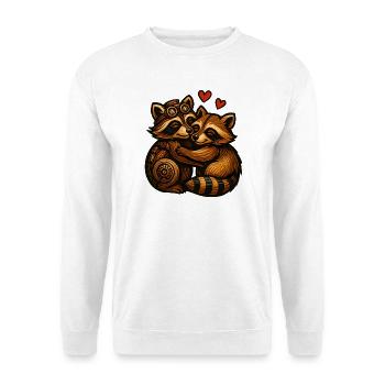 Räuberherzen: Raccoon-Duo im Gear-Look - Unisex Pullover - Weiß - Vorne