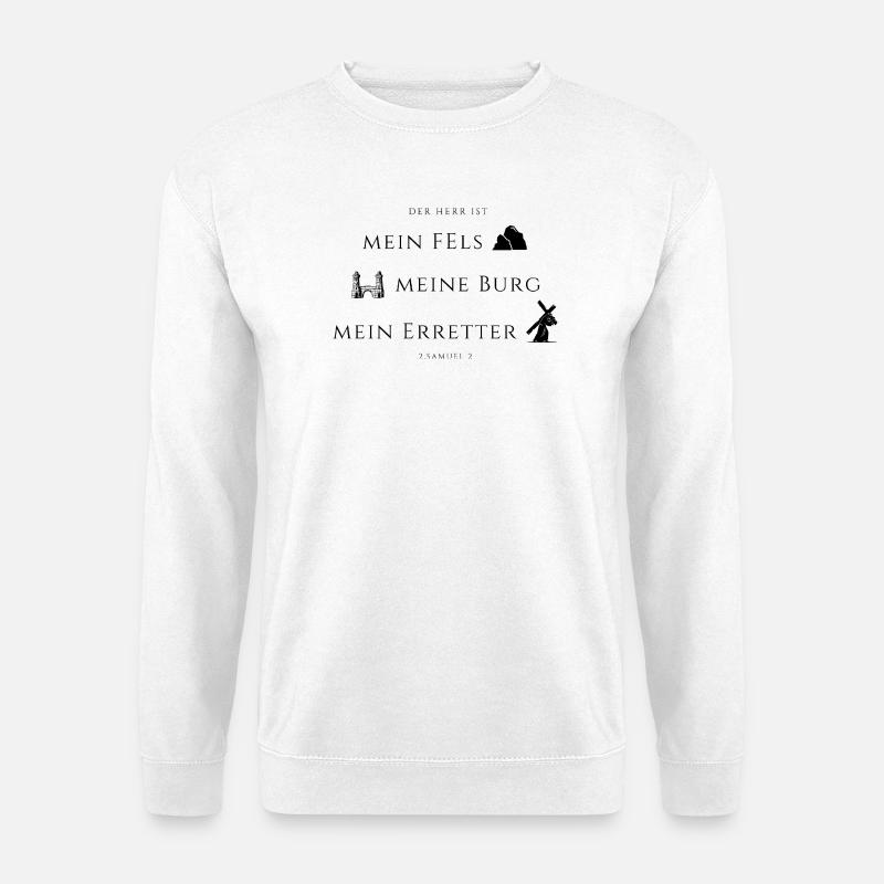 2. Samuel,22 Fels, Burg, Erretter - Unisex Pullover - Weiß