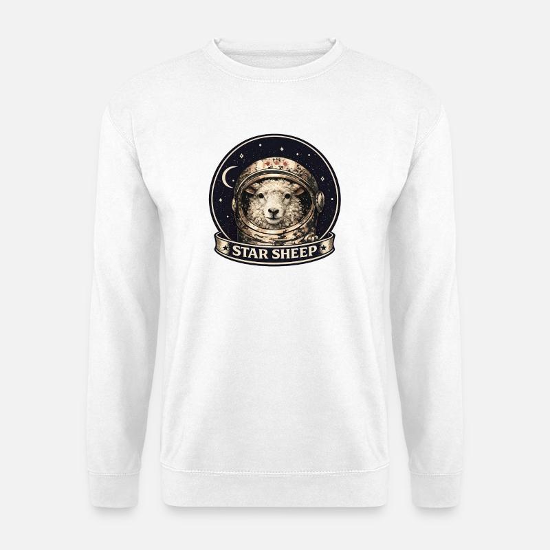 Star Sheep Astronaut Helm - Unisex Pullover - Weiß