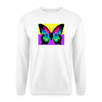 papillon - Sweat-shirt Unisexe - blanc - Devant