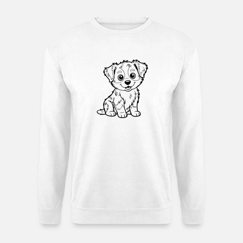 Kuscheliger Hundeblick Lineart - Unisex Pullover - Weiß