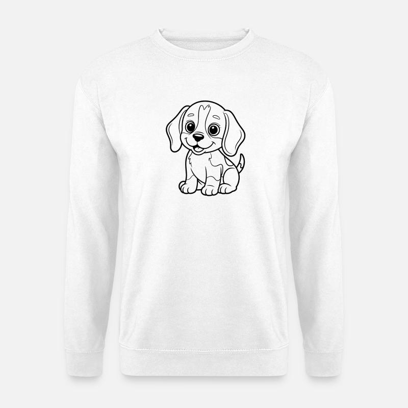 Niedlicher Puppy Sketch Hund - Unisex Pullover - Weiß
