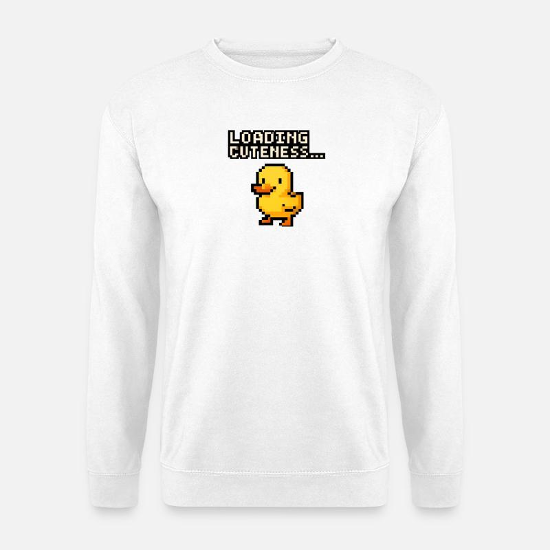 pixel duck loading cuteness - Unisex Sweatshirt - white