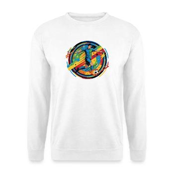 Soccer Hero Shoots Fireball Soccer Ball Motif - Unisex Sweatshirt - white - Front