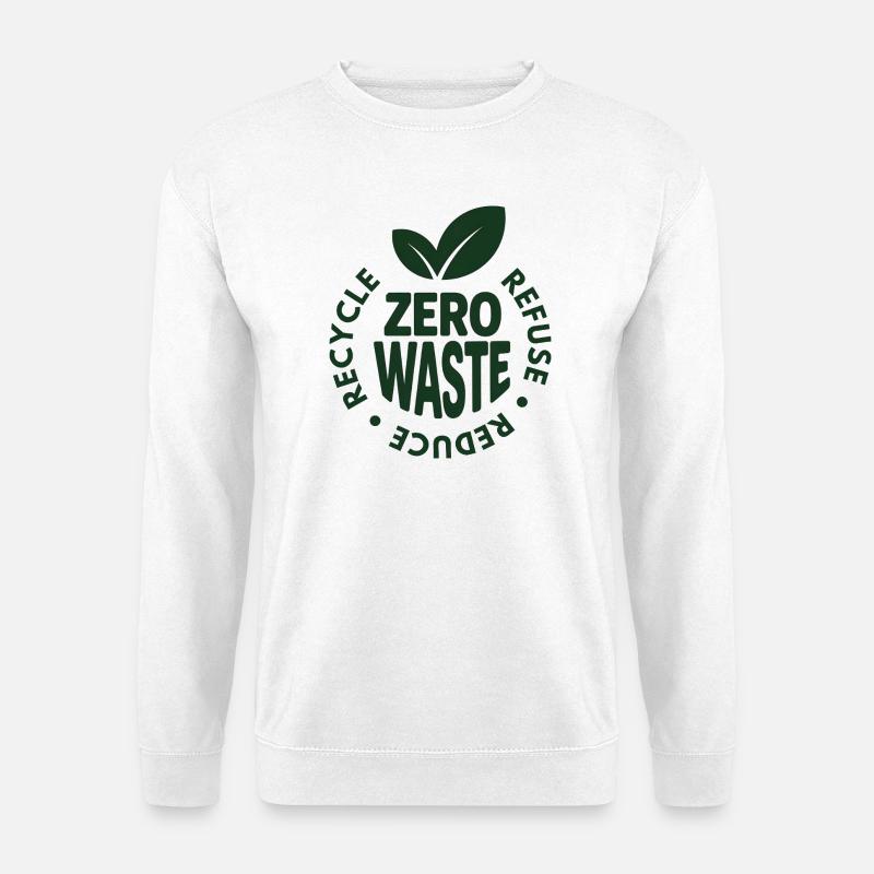 Zero Waste umweltfreundliches Abzeichendesign - Unisex Pullover - Weiß