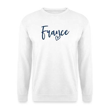 Frankreich Herz Frauenliebe Frankreich - Unisex Pullover - Weiß - Vorne