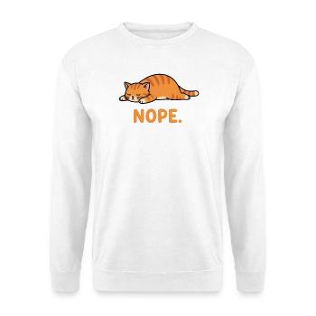 Nope Not Today Shirt Funny Lazy Cat Shirt Cat Love - Unisex Pullover - Weiß - Vorne