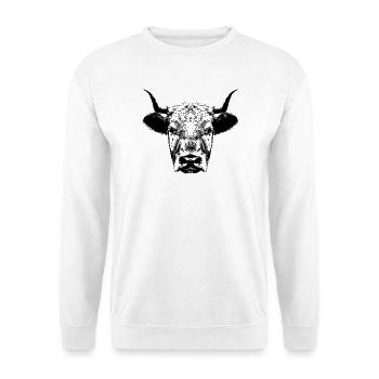 Kuh / Kopf - Unisex Pullover - Weiß - Vorne