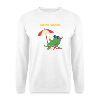 Frosch Strandurlaub mit Cocktail. Geiles Wetter! - Unisex Pullover - Weiß - Vorne
