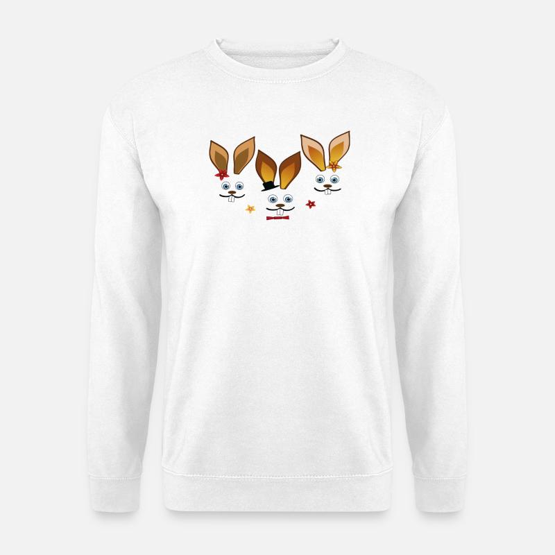 Fröhliche Osterhasen - Unisex Pullover - Weiß