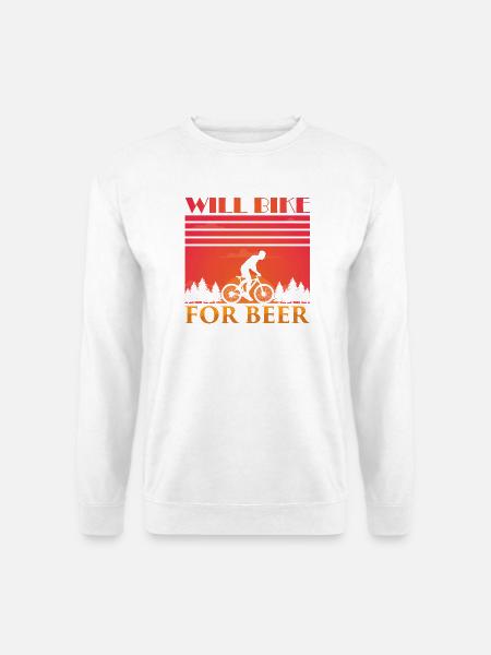 Fahradfahrer Bier Spruch Radtour Biertrinker - Unisex Pullover - Weiß