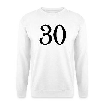 30. 30 ANS. 30e ANNIVERSAIRE. ANNIVERSAIRE 30 ANS. - Sweat-shirt Unisexe - blanc - Devant
