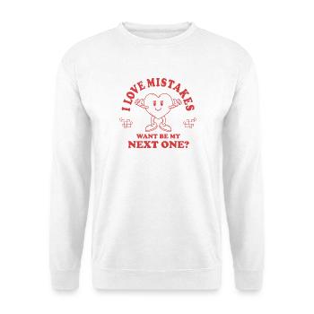Love Mistakes – Funny Retro Pick-Up Line - Unisex Sweatshirt - white - Front