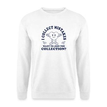 Je collectionne les erreurs – Dicto rétro comique flirt - Sweat-shirt Unisexe - blanc - Devant