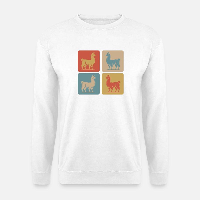 Lama Pop Art Retro - Unisex Pullover - Weiß