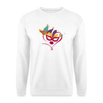 Carnival mask with colorful feathers - Unisex Sweatshirt - white - Front