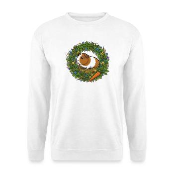 Cobaye dans le nid de couronnes de fleurs - Sweat-shirt Unisexe - blanc - Devant