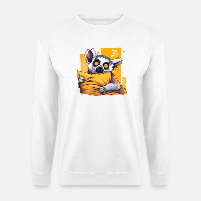 Lemur Kuschelheld Neonaugen - Unisex Pullover - Weiß