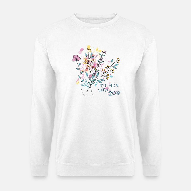 Zarte Blüten - Unisex Pullover - Weiß