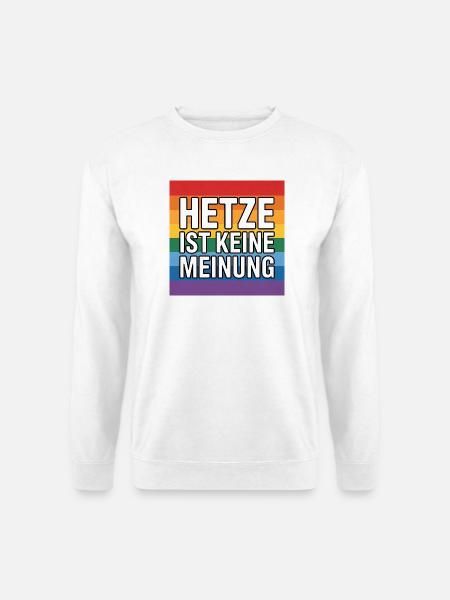 Hetze ist keine Meinung - Antifa Tee - Unisex Pullover - Weiß