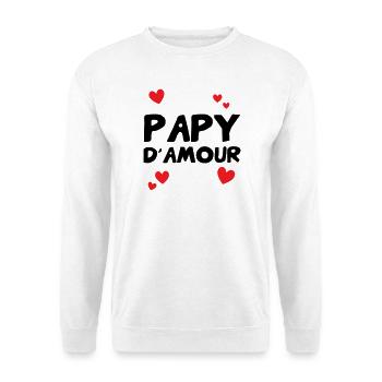 Papy d’amour – famille tendresse humour cadeau  - Sweat-shirt Unisexe - blanc - Devant