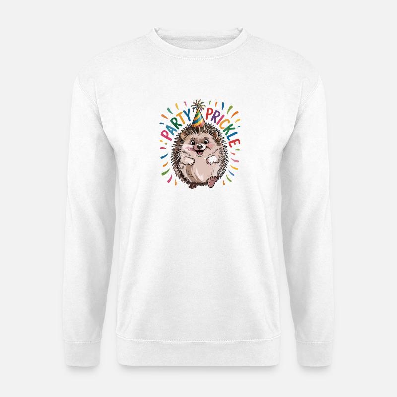 Igel mit Partyhut - Party Prickle  - Unisex Pullover - Weiß