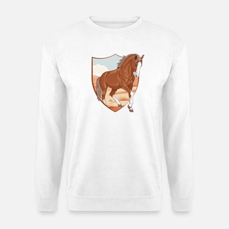 Ein Marwari-Pferd in einem Beet - Unisex Pullover - Weiß