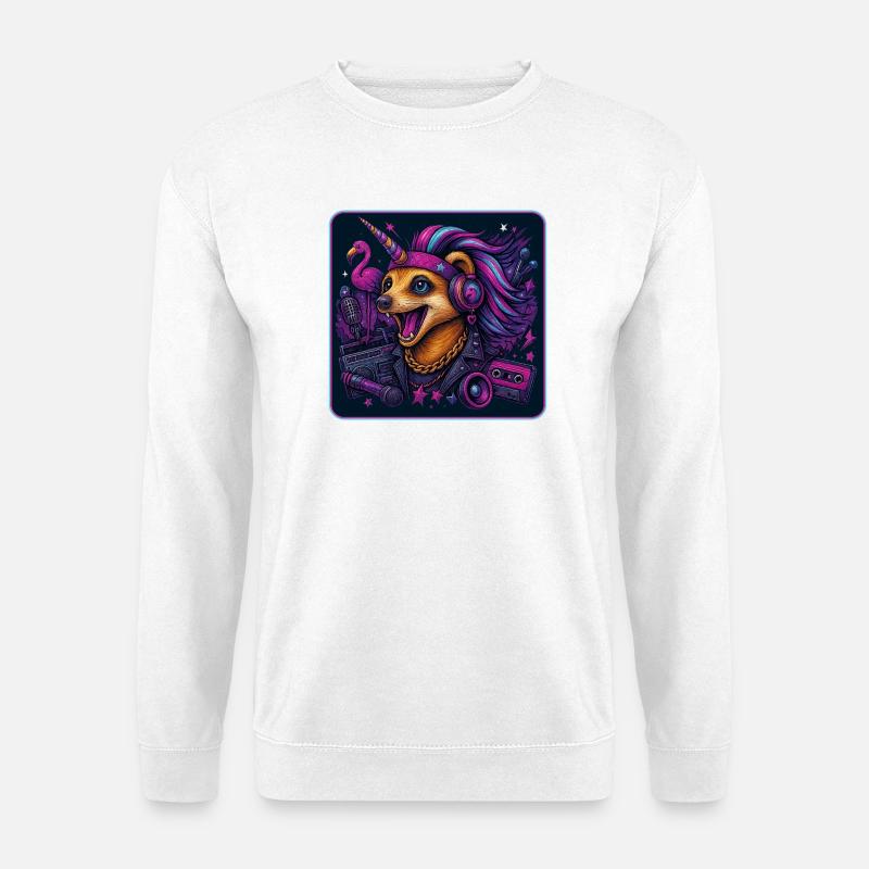 Erdmännchen Einhorn Party - Unisex Pullover - Weiß