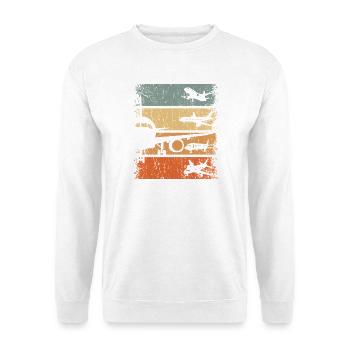 Pilote d’avion Aviateur aérien aérien rétro - Sweat-shirt Unisexe - blanc - Devant