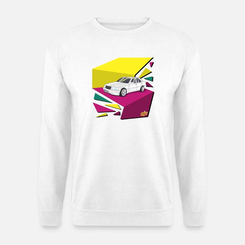 Retro Auto Neonflächen 80‘s - Unisex Pullover - Weiß